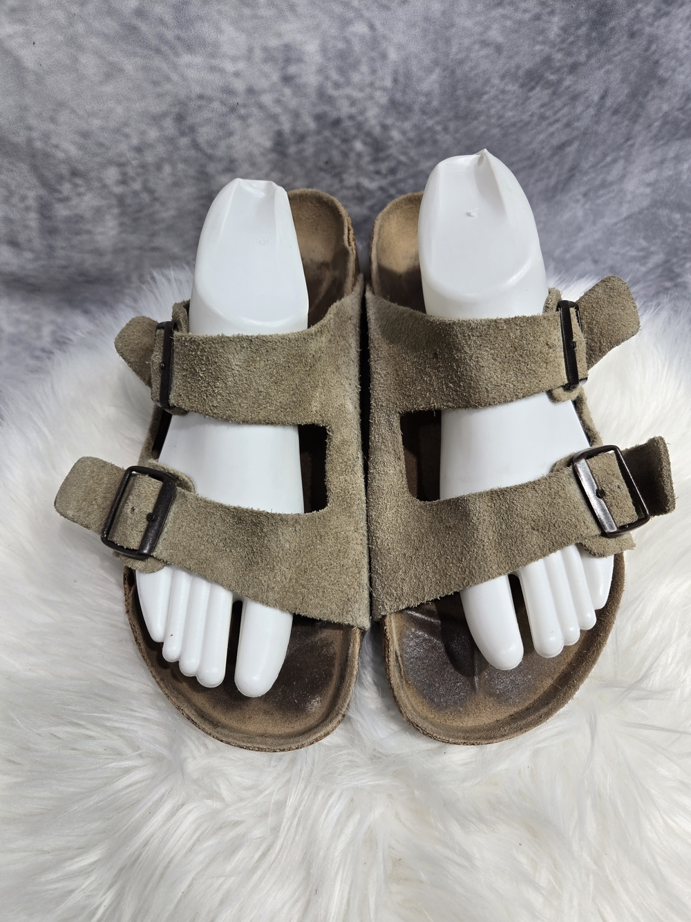 Birkenstock Kids Double-Strap Suede Sandal in Taupe